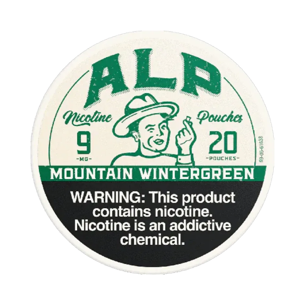 ALP Mountain Wintergreen 9mg ALP Mountain Wintergreen 9mg nicotine pouches tin
