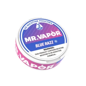 Mr Vapor Blue Razz 6mg nicotine pouches tin