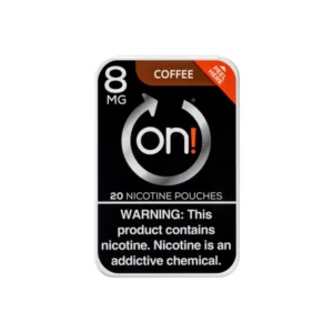 on! Coffee 8mg nicotine pouches tin