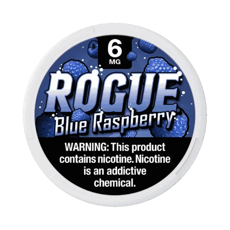 Rogue Blue Raspberry 6mg nicotine pouches tin