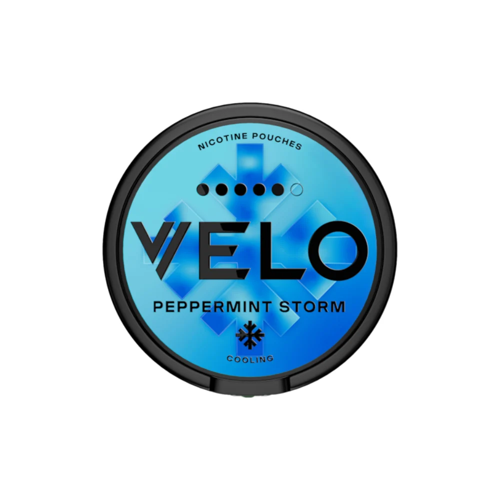 VELO Peppermint Storm 14mg VELO Peppermint Storm 14mg nicotine pouches tin