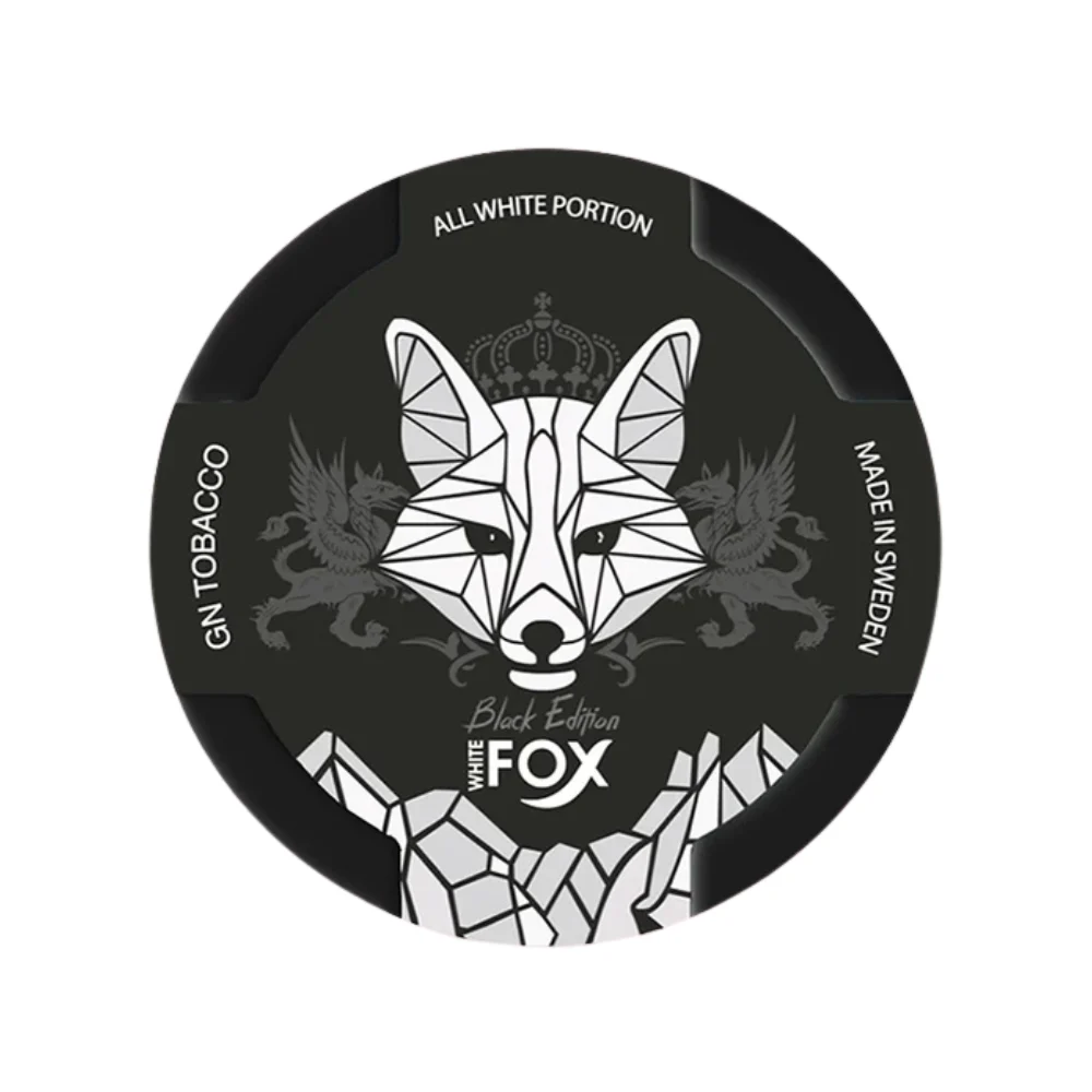 White Fox Black 22.5mg White Fox Black 22.5mg nicotine pouches tin