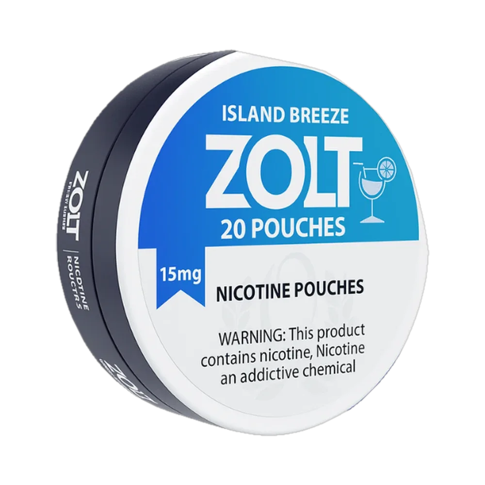 Zolt Island Breeze 15mg nicotine pouches tin