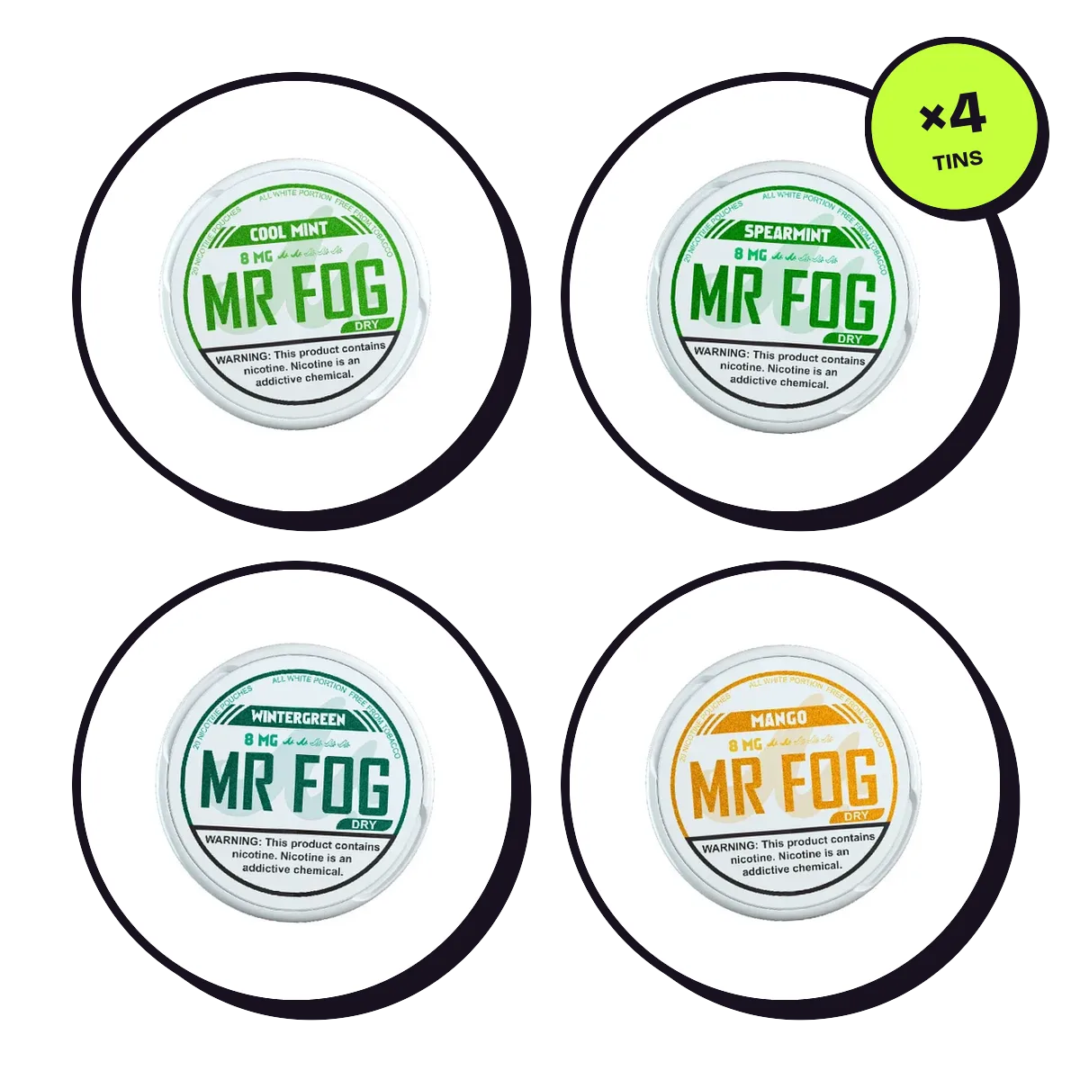 Mr Fog Sampler — 4 Flavours Mr Fog Sampler — 4 Flavours — nicotine pouch bundle