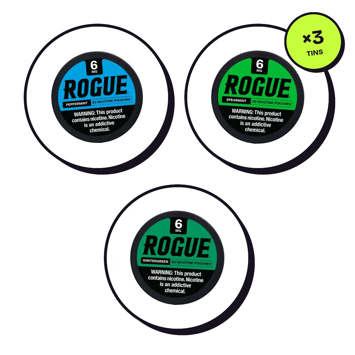 Rogue Fresh Trio — 6mg Rogue Fresh Trio — 6mg — nicotine pouch bundle