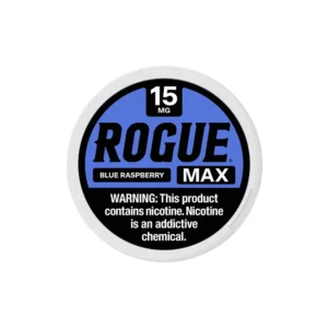 Rogue Max Blue Raspberry 15mg nicotine pouches tin