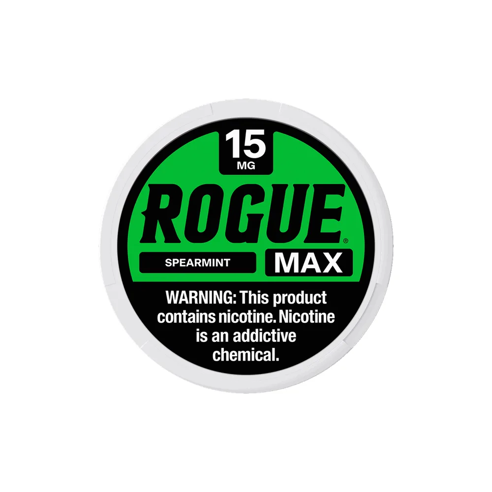Rogue Max Spearmint 15mg Rogue Max Spearmint 15mg nicotine pouches tin