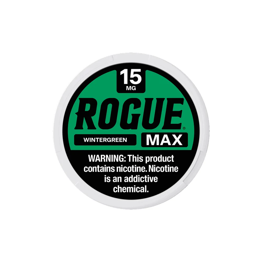 Rogue Max Wintergreen 15mg Rogue Max Wintergreen 15mg nicotine pouches tin