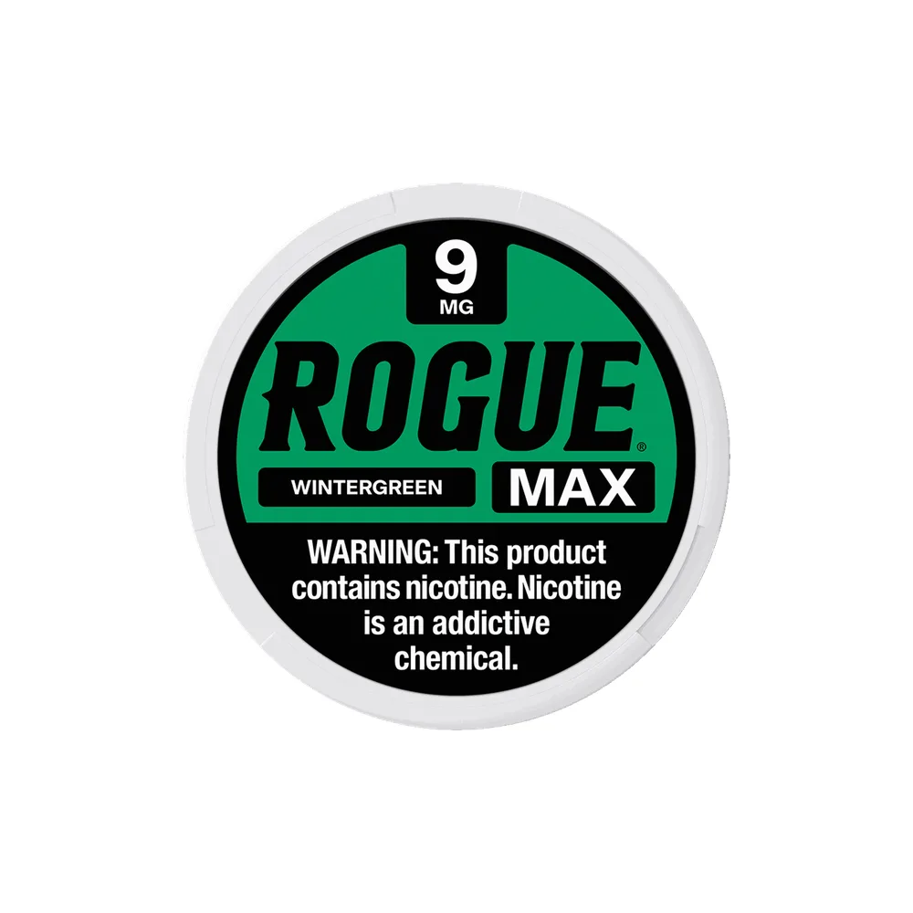 Rogue Max Wintergreen 9mg Rogue Max Wintergreen 9mg nicotine pouches tin
