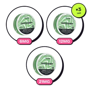 Z Pouches Peppermint Strength Ladder — 6, 12 & 21mg — nicotine pouch bundle