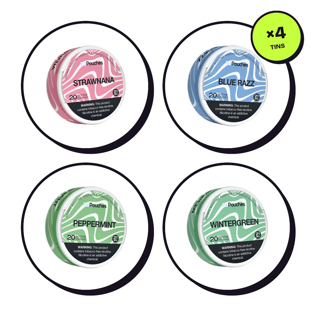 Z Pouches Sampler — 4 Flavours 6mg Z Pouches Sampler — 4 Flavours 6mg — nicotine pouch bundle