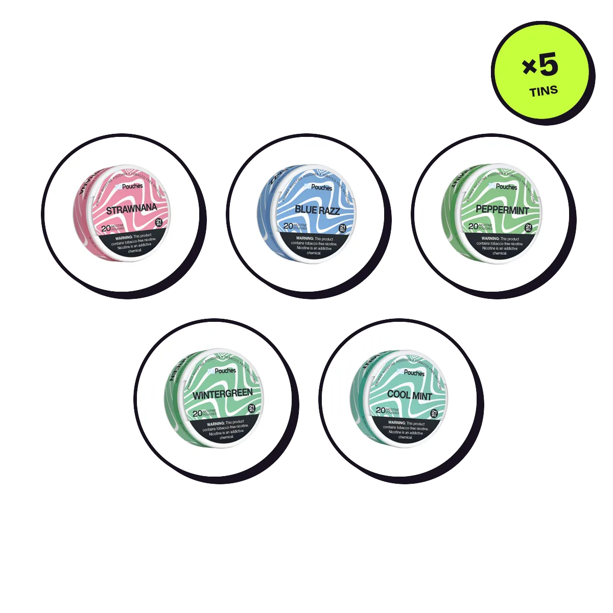 Z Pouches Sampler — 5 Flavours 21mg Z Pouches Sampler — 5 Flavours 21mg — nicotine pouch bundle