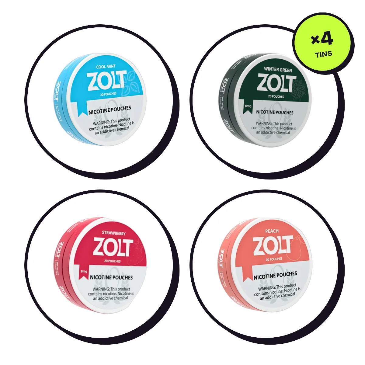 Zolt Starter 4-Pack — 15mg Zolt Starter 4-Pack — 15mg — nicotine pouch bundle